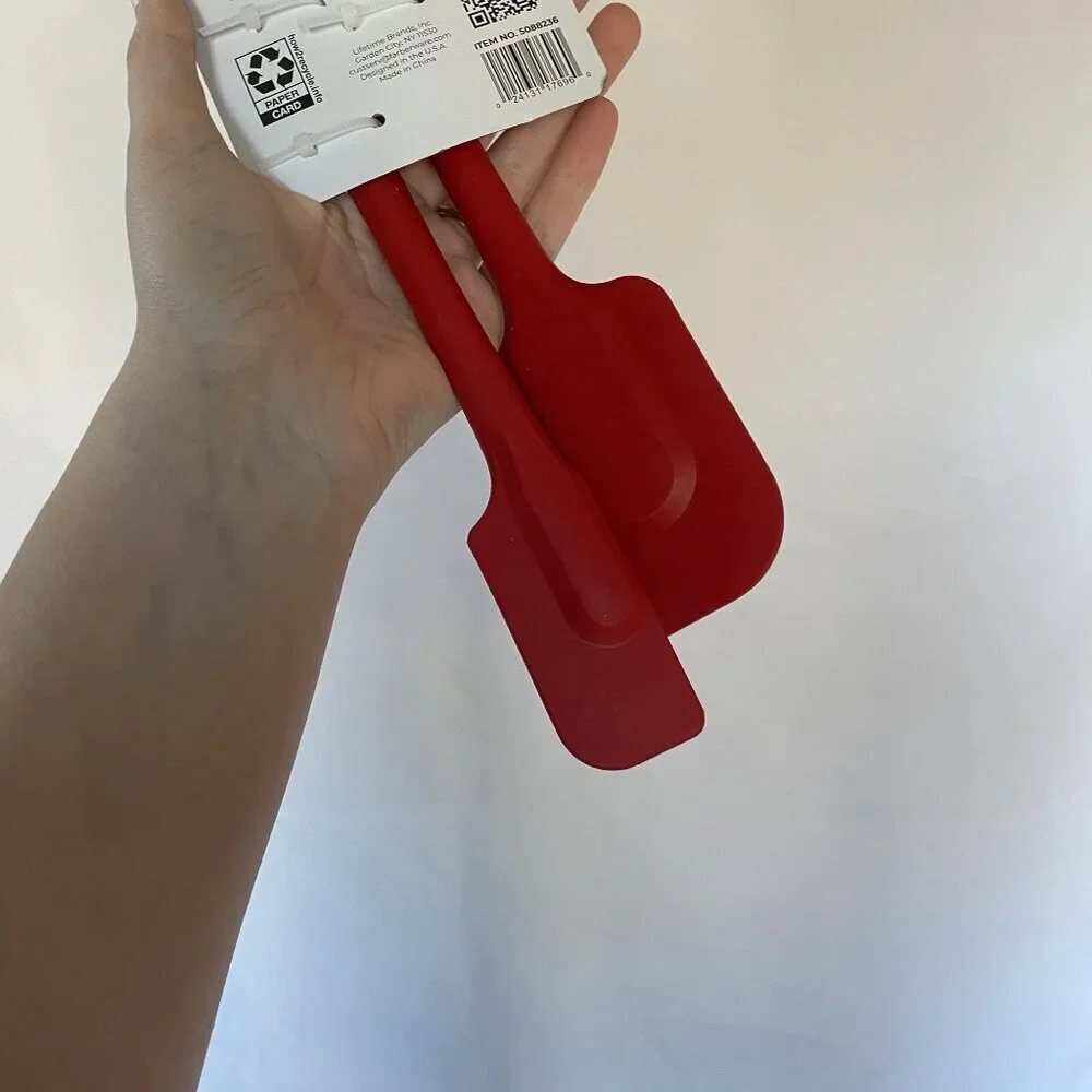 Faberware silicone spatulas red heat resistant comfort grip kitchen equipment